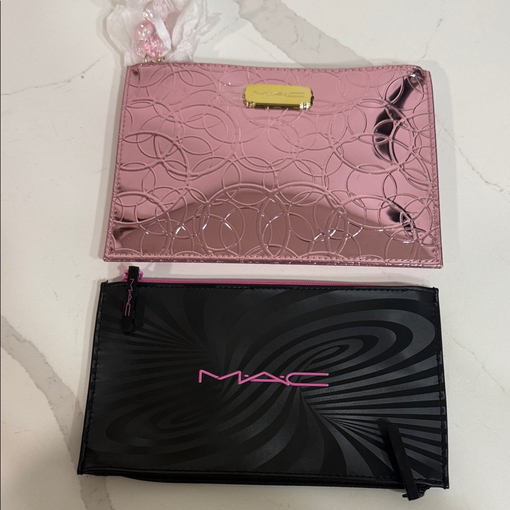 MAC Cosmetics Pink and Black Makeup Bags
